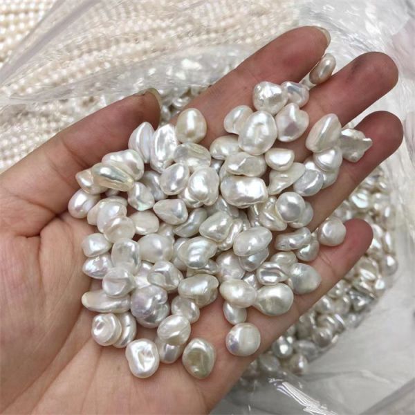 Wholesale of Natural Fresh Water Bright Silver Filigree Shaped Irregular Regeneration Beads Diy Ear Stud Accessories Loose Beads