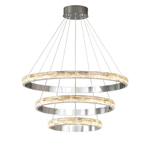 Modern Hotel Lobby Crystal Chandelier Villa Living Room Loft Staircase Round Ring Chandelier Pendant Lighandelier