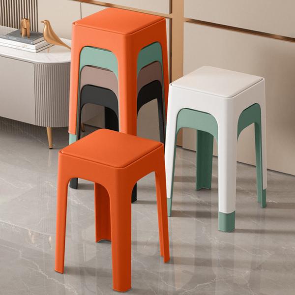 Plastic Simple Nesting Stools Portable Stackable Bar Stool Dining Seating Chair for Kitchen Colorful Classroom Office