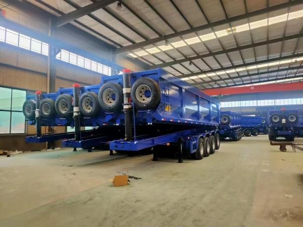 3/4 Axle 60 Tons Stone Transportation Tipper Semi Trailer Self Discharge End Dumping Truck Trailer