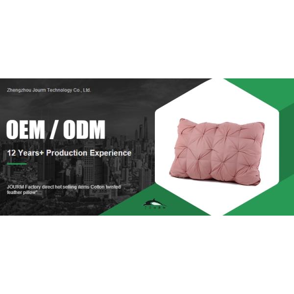 100% Polyester Fiber Filling Cotton Twisted Feather Pillow for NECK Support by JOURM