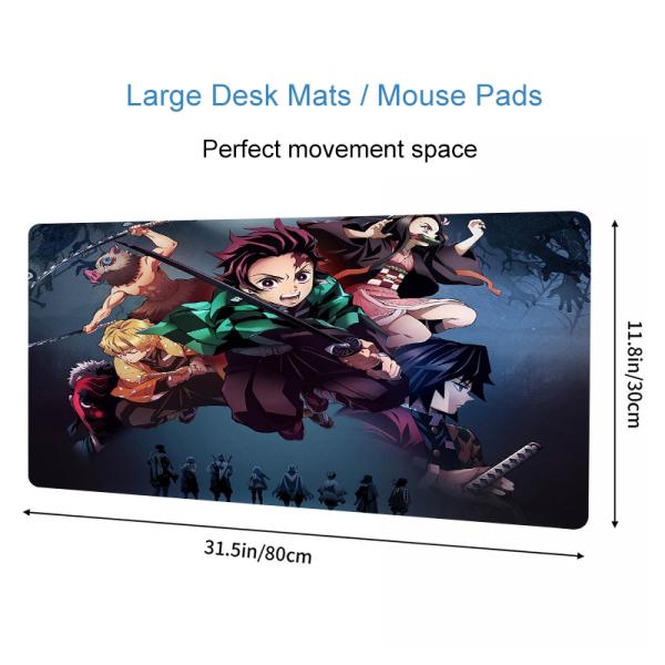 Demon Slayer Desk Mats Xxl Super Fine Surface Anti Slip Waterproof 35X60 Custom Size Mouse Pads Print Office
