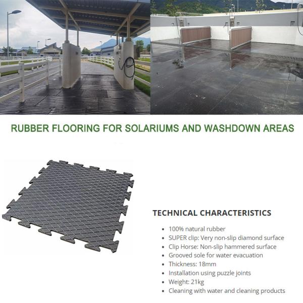 Horse Cleaning Area Ribbed Surface Anti Slip Rubber Mats Interlocking Rubber Mats