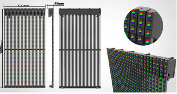 2500cd/Sqm IP45 Outdoor Transparent LED Display P3.91 Window Glass LED Display