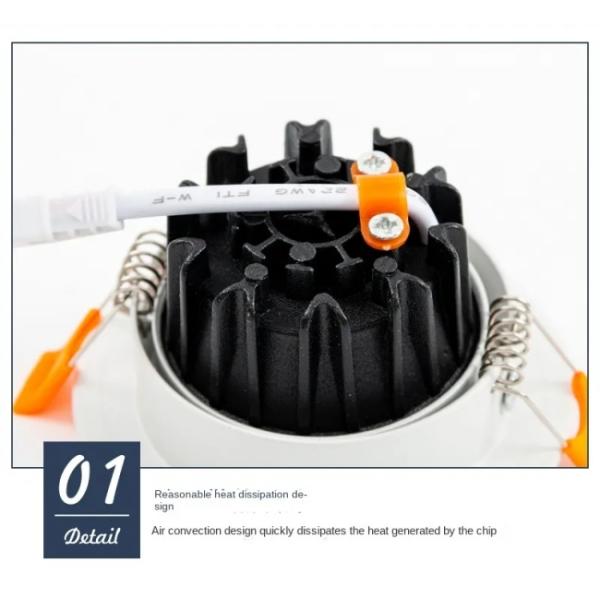 220V Aluminum Spot Light Warm White Recessed Ceiling Downlight