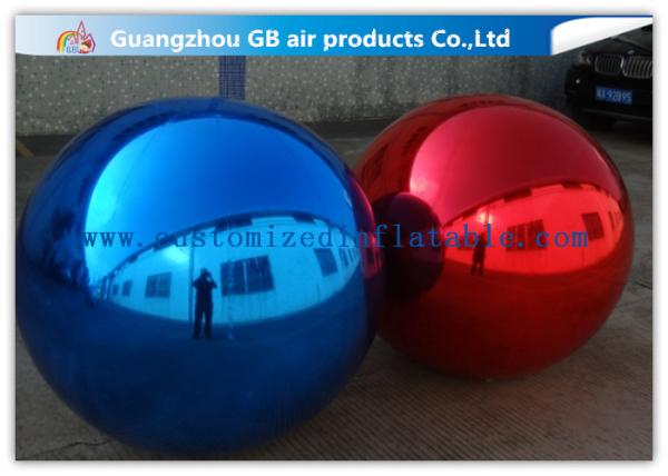 Commercial Blue / Red PVC Inflatable Mirror Ball For Disco Party Decorations