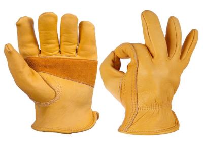 Construction Leather Safety Gloves , Split Leather Work Gloves S - 2XL