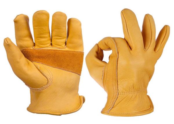 Construction Leather Safety Gloves , Split Leather Work Gloves S - 2XL