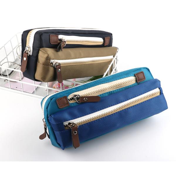 Canvas Pencil Case School Pencil Bag For Students Simple Candy Color Large-capacity Pencil Cases Stationery Cosmetic Bag