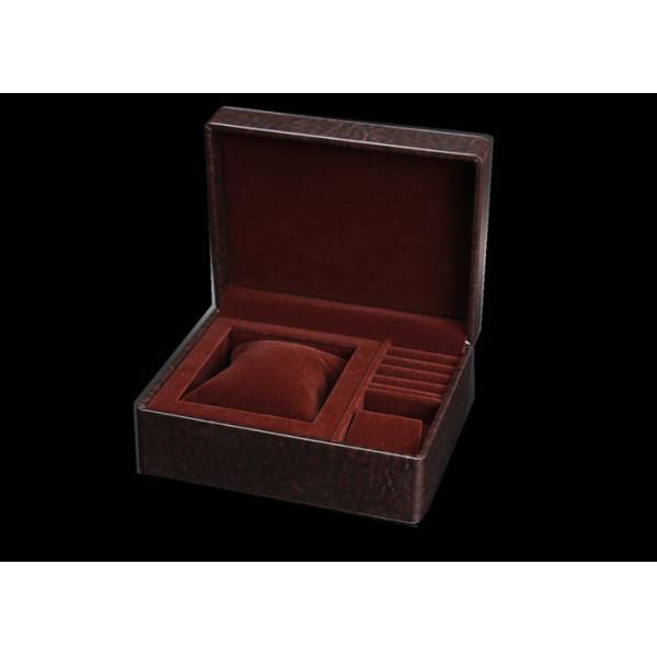 Шкатулка для драгоценностей Брауна небольшая кожаная небольшая, подарочные коробки ювелирных изделий прямоугольника стиля верхнего сегмента