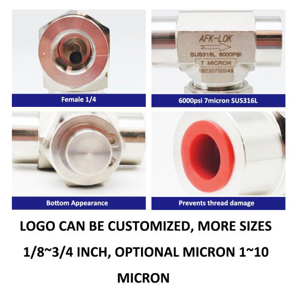Нержавеющая сталь SUS316 давления фильтра газопровода 6000PSI гаечной резьбы классифицируя
