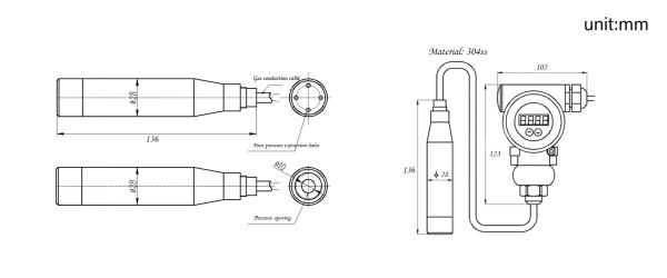 24VDC Split-Type Submersible Level Transmitter 4-20mA Output