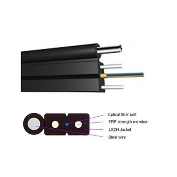 FRP Strength Member G657A2 Two Core FTTH Fiber Optic Cable LSZH Jacket