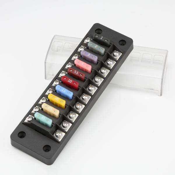 10 Circuit Blade Fuse Box Automotive Auto Boat Marine Fuse Block AMP Fuse Holder
