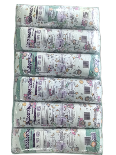 Banda de cintura elástica de absorción fuerte Super suave Johnson olor Uniconcern Muñecos desechables para bebés Exportación al mercado africano de Sierra Leona