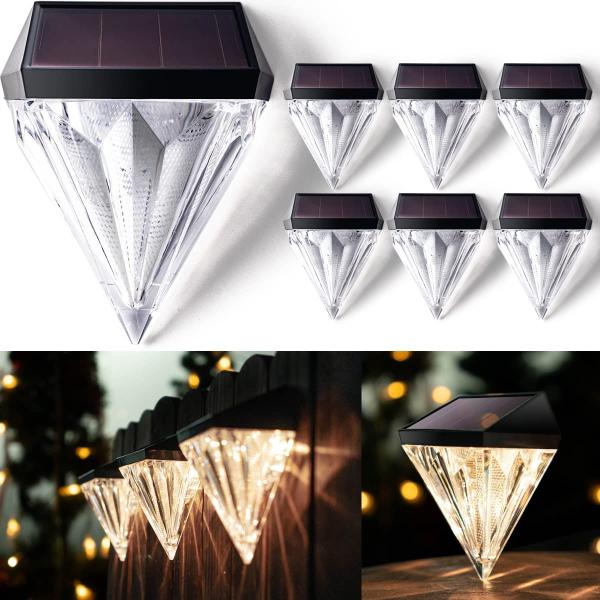 Diamond Figurine Solar Powered Deck Step Lights 3200K warm white Outdoor Garden Decorative