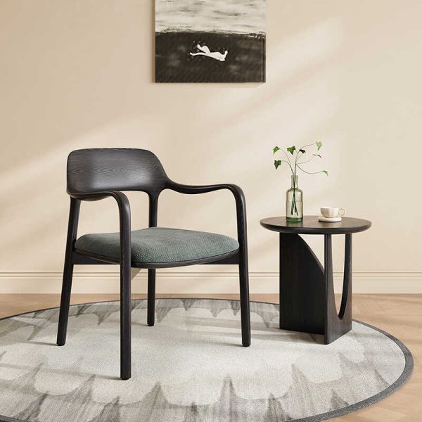 Home Bar Solid Wood Walnut Armrest Coffee Chair Modern Italian Living Room Luxury Restaurant Furniture