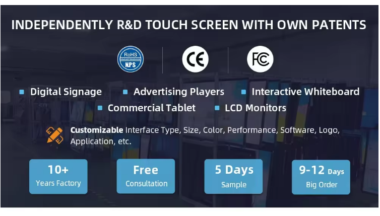 CH Rotatable LCD Advertising Digital Signage Display Monitor Floor-Standing Touch Screen Restaurant Kiosk for Airport Elevator
