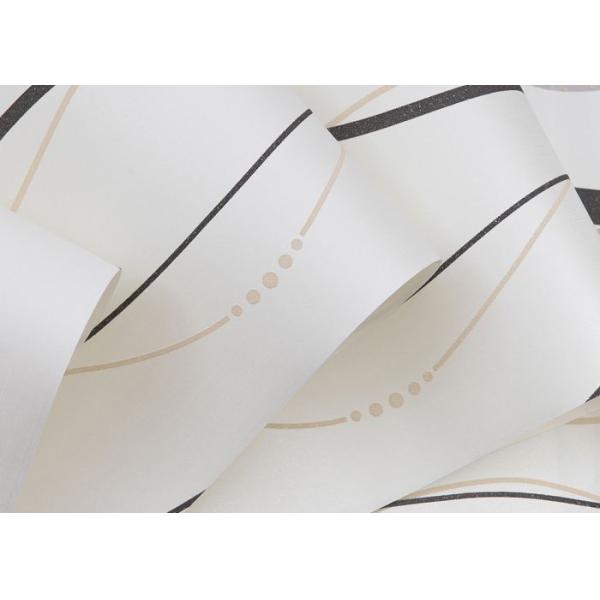 Waterproof Non woven Wallpaper Curve Lines Pattern for Living Room 0.53*10M