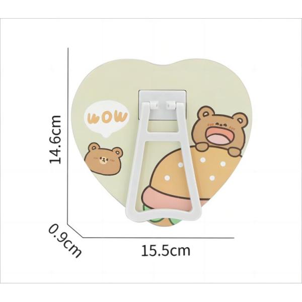 Extra LOGO Yes Design Heart Shaped Mini Pocket Vanity Make Up Espejo Mirror for Girls