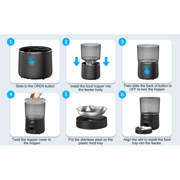 Cuenco automático para mascotas de 4L alimentador de acero inoxidable autoalimentado para gatos