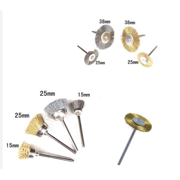 3mm Shank Polishing Drill Tools Brass Wire Wheel Brush for Die Grinder
