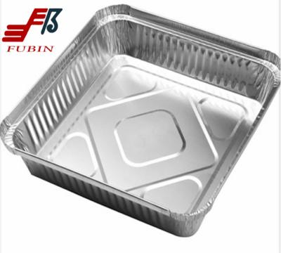 1.4 Liter Square Aluminium Foil Tray Silver For Freezing