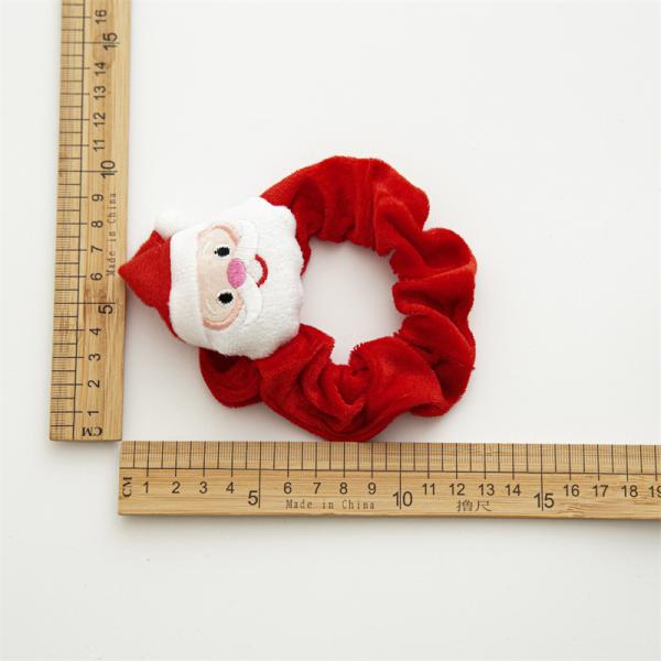 Christmas cartoon girls hair accessories European Santa Claus elk plush hair ring curly hair scrunchie OEM logo words