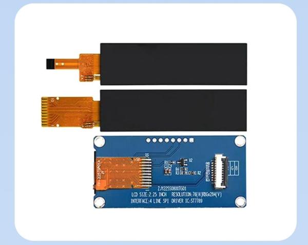 2.25-inch TFT LCD color screen | 76×284 long strip resolution, ST7789 driver, serial port screen, dedicated for industrial equipment status bars, easy to install in narrow spaces, stable display