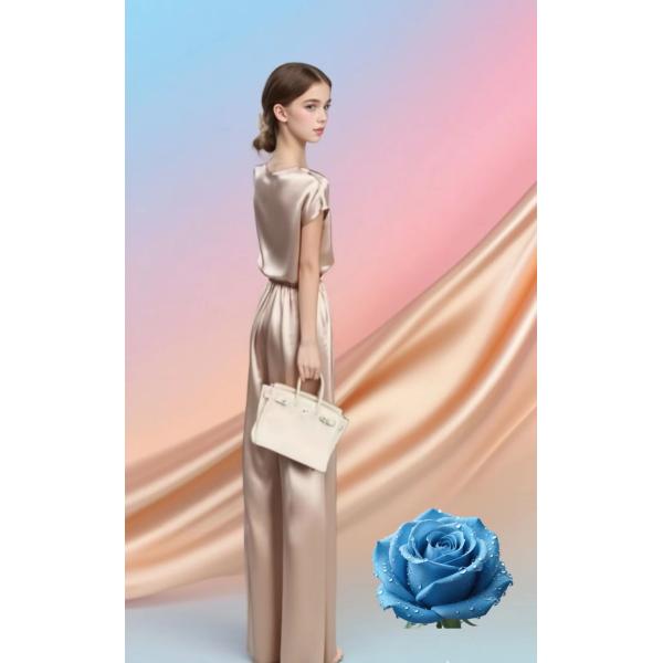 Imitation Silk 95%Polyester 5% Spandex Satin Polyyester 120gsm Activewear Cocktail Dresse Fabric