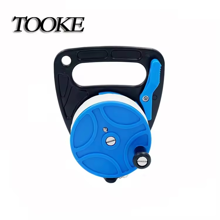 Durable 83m Blue Plastic Scuba Diving Finger Reel with Thumb Stopper for Fast