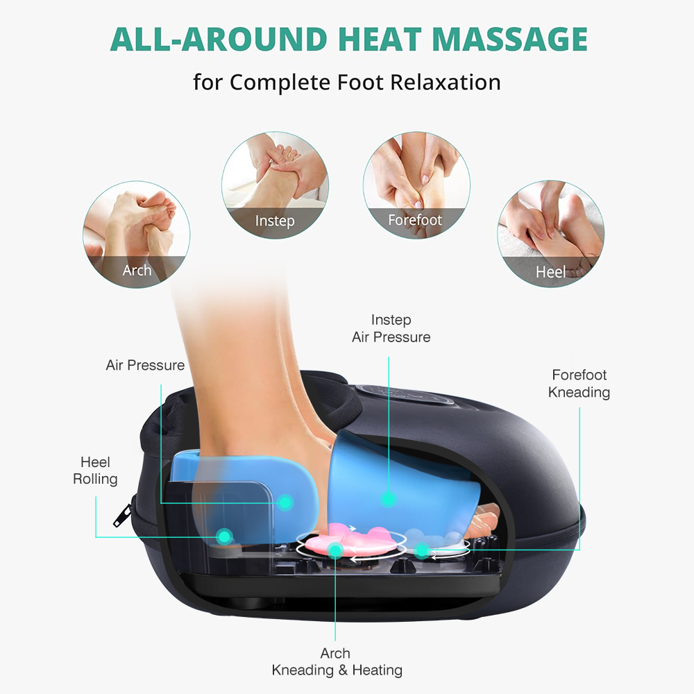 air Relax Compression Blood Circulation Foot Leg Massager Botas De Presoterapia Shiatsu Kneading Electric Rolling Foot Massager