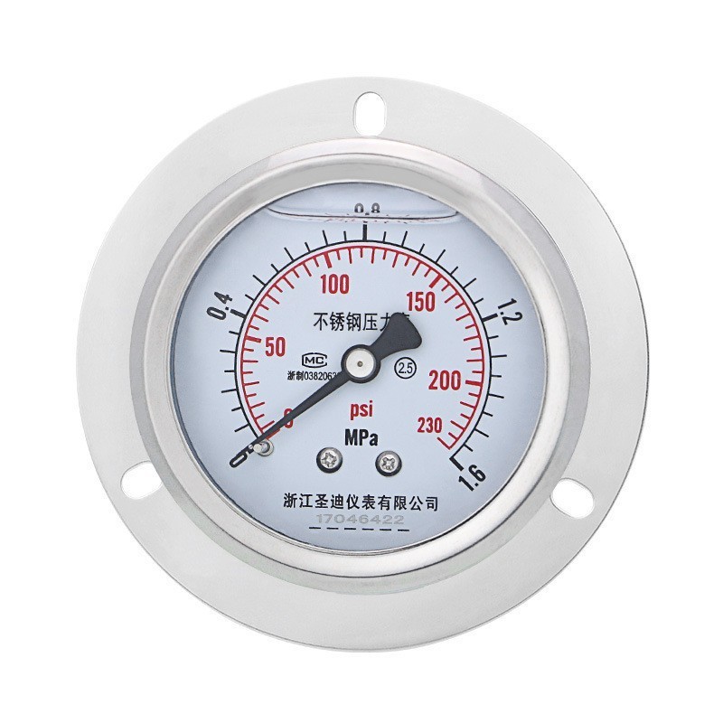 All Stainless Steel Case 60mm Axial Shockproof Oil Pressure Gauge with M14*1.5 Thread