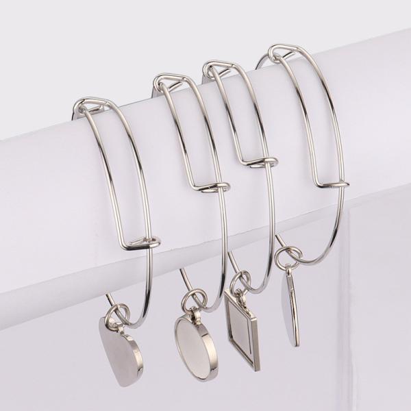 Bracelets de bijoux pour femmes, diverses formes, bracelets en métal vierges pour sublimation