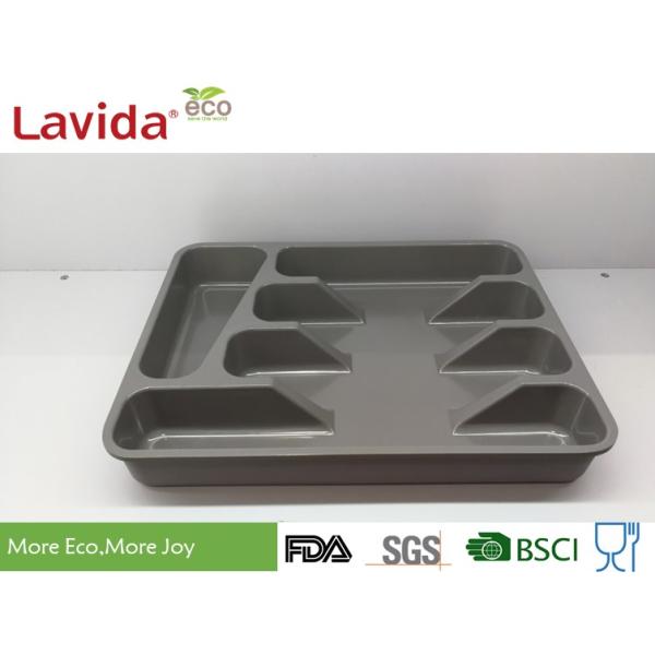 Top Sell competitive Price Square Eco-friendly Bamboo Fiber Tray Melamine Kitchen Tool Tray PP Flatware Box with logo