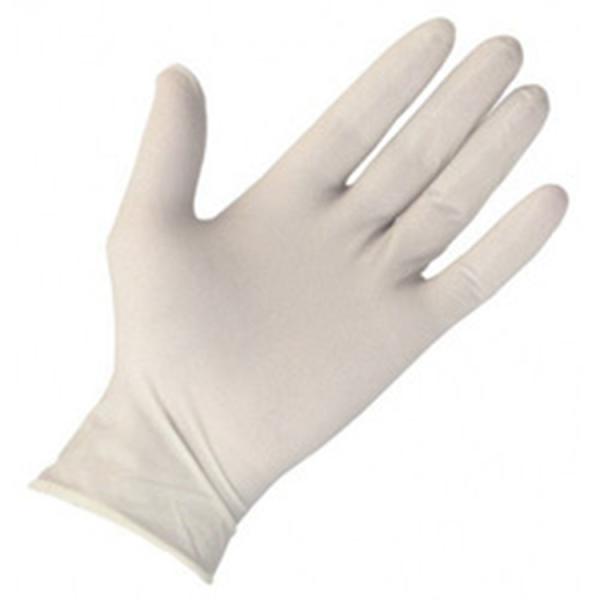Gants médicaux jetables de latex blanc pour l'hôpital en stock commode