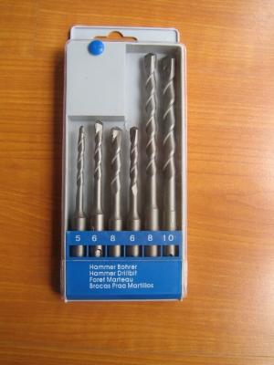 6-piece SDS-plus hammer drill set in Plastic box, single or cross tip
