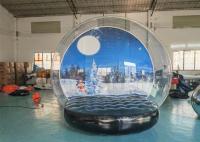 cabina humana de la foto del globo de la nieve de la Navidad de 3M del fondo de la pared del globo inflable de la nieve con la parte inferior inflable