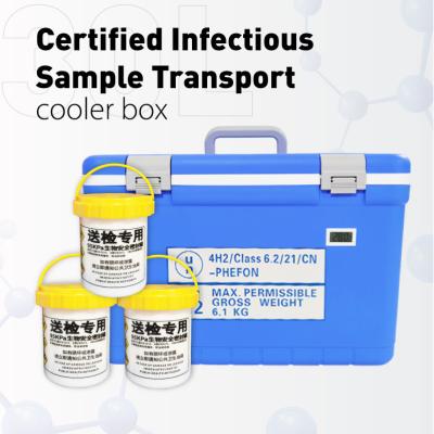 Portable UN2814 Cooler Box For Biomedical Manufacture And Transport