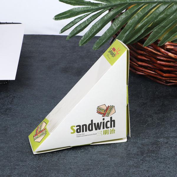 OEM Triangular Transparent Window Breakfast Bread Dessert Packaging Sandwich Paper Box