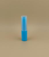 Emballage de baume à lèvres bleu petit avec couvercle à nervures clair pour les rouges à lèvres
