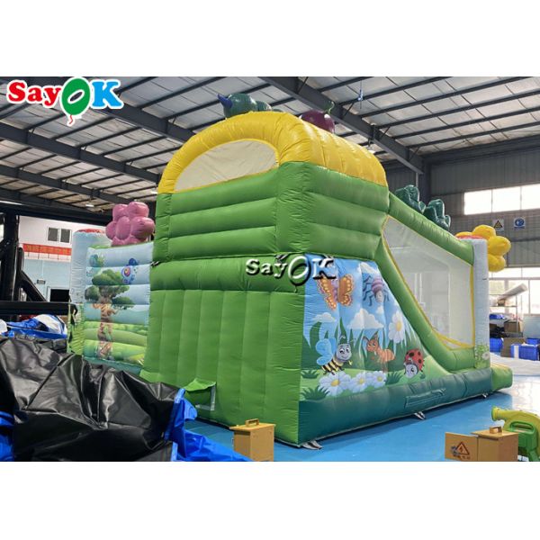 Insect Print Themed Inflatable Bounce Trampoline House With Slide