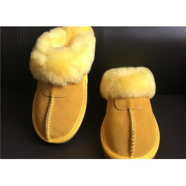 Тапочки дома овчины замши коровы женщин зимы тапочек овчины замши Тан