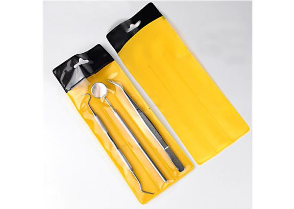 3 Pcs Kit Stainless Steel Dental Probe Tweezer And Mouth Mirror With Handle