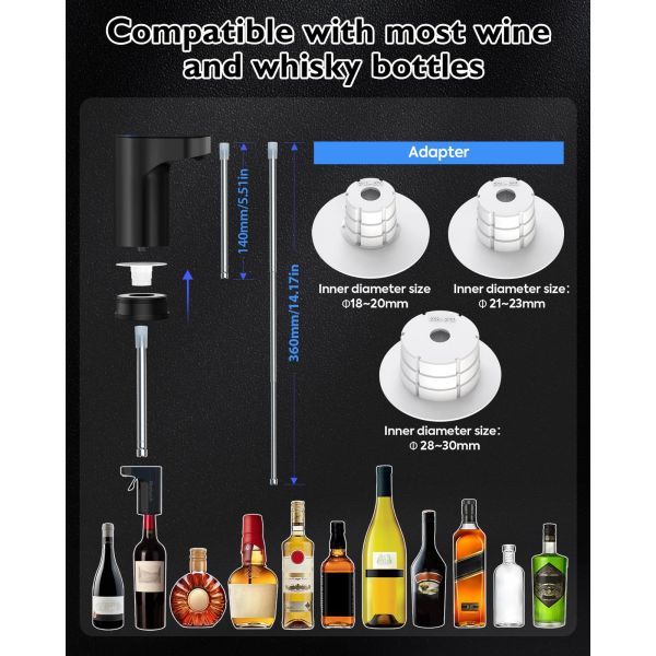 2026 Choisissez chaud Dispensateur de vin à aération instantanée Mini décanteur de whisky automatique portable