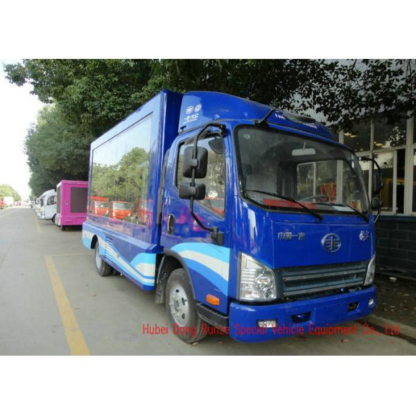FAW Digital Mobile LED Billboard Truck Three Side For Road Show / Live Broadcasting