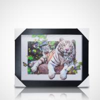 Cartel de pintura lenticular 3D PET 30*40cm 5D cartel lenticular tigres pintura 3D con marco negro para decoración del hogar