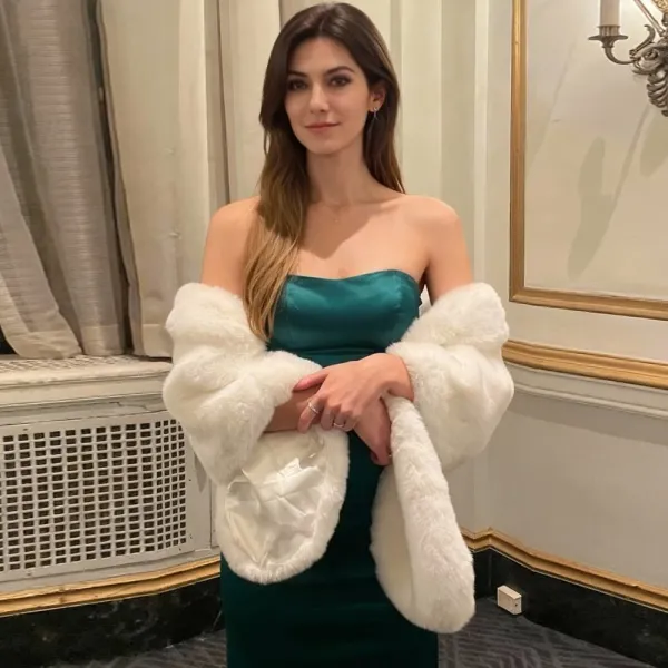 White Faux Fur Stole  Soft Plush Faux Fur Accessories