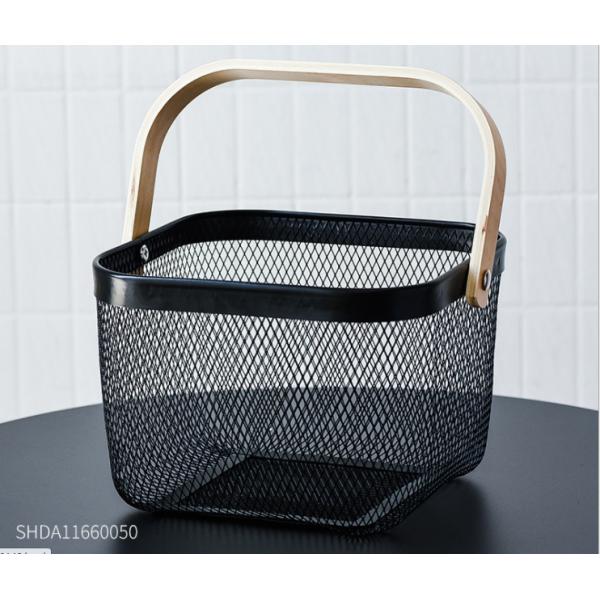 25cm Length Hand Held 550G Black Metal Fruit Bowl