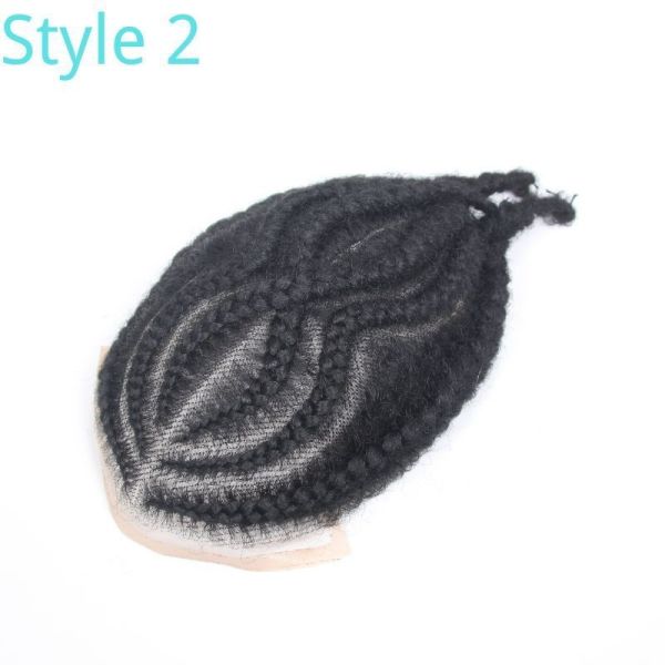 100% Remy Hair Full Lace  8 inch length with cornorw afro braids toupee for men 10x8inch reday to ship